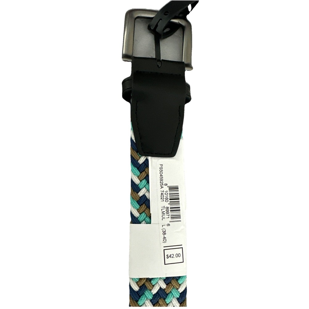 Nike Men's G-Flex Stretch Woven Golf Belt Blue White Brown Teal Size L 38-40 New - Picture 7 of 10